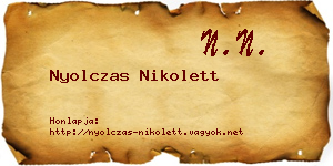 Nyolczas Nikolett névjegykártya